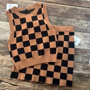 Checkered Top and Skirt